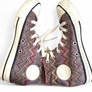 Converse x Missoni Sparkly Chevron Pattern Purple size 6 women’s High Tops